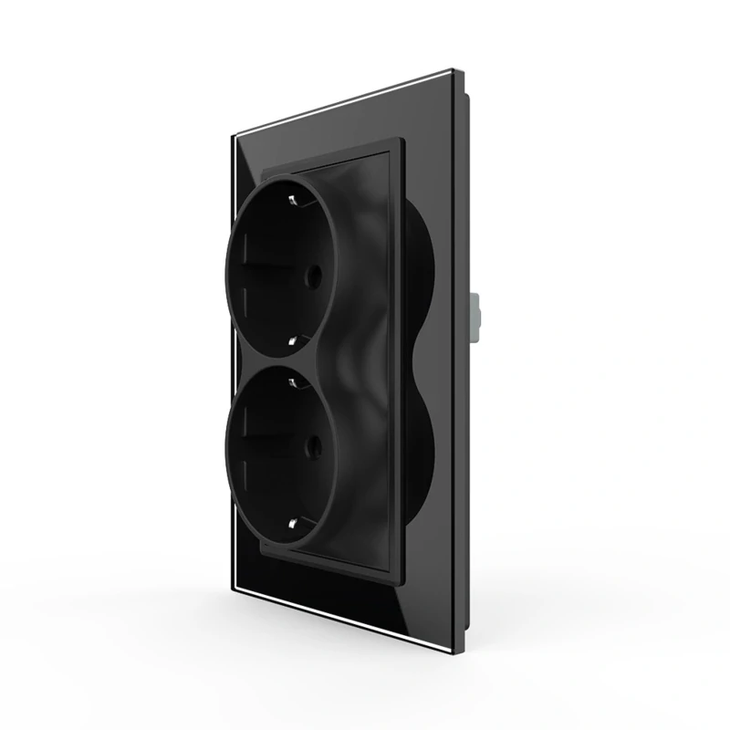 LIVOLO VL-2C7C1-12 Elektrická dvojzásuvka EU – čierna