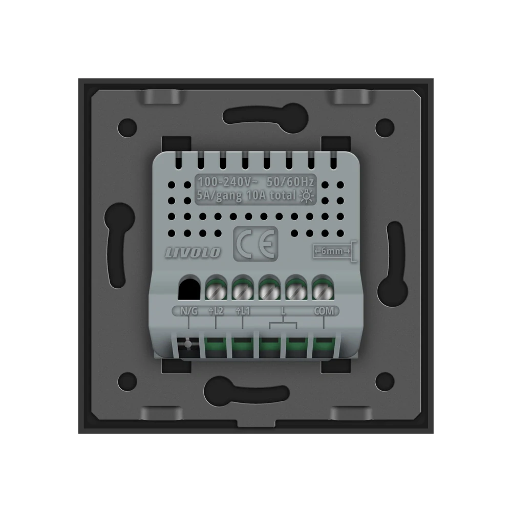 LIVOLO VL-C702S-12 Dotykový vypínač č.5B (6+6) - čierny