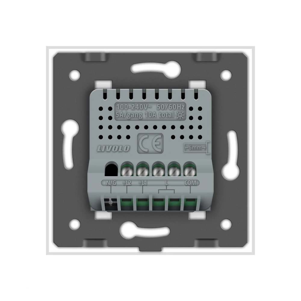 LIVOLO VL-C702SR-11 Dotykový vypínač č.5B (6+6) + RF - biely
