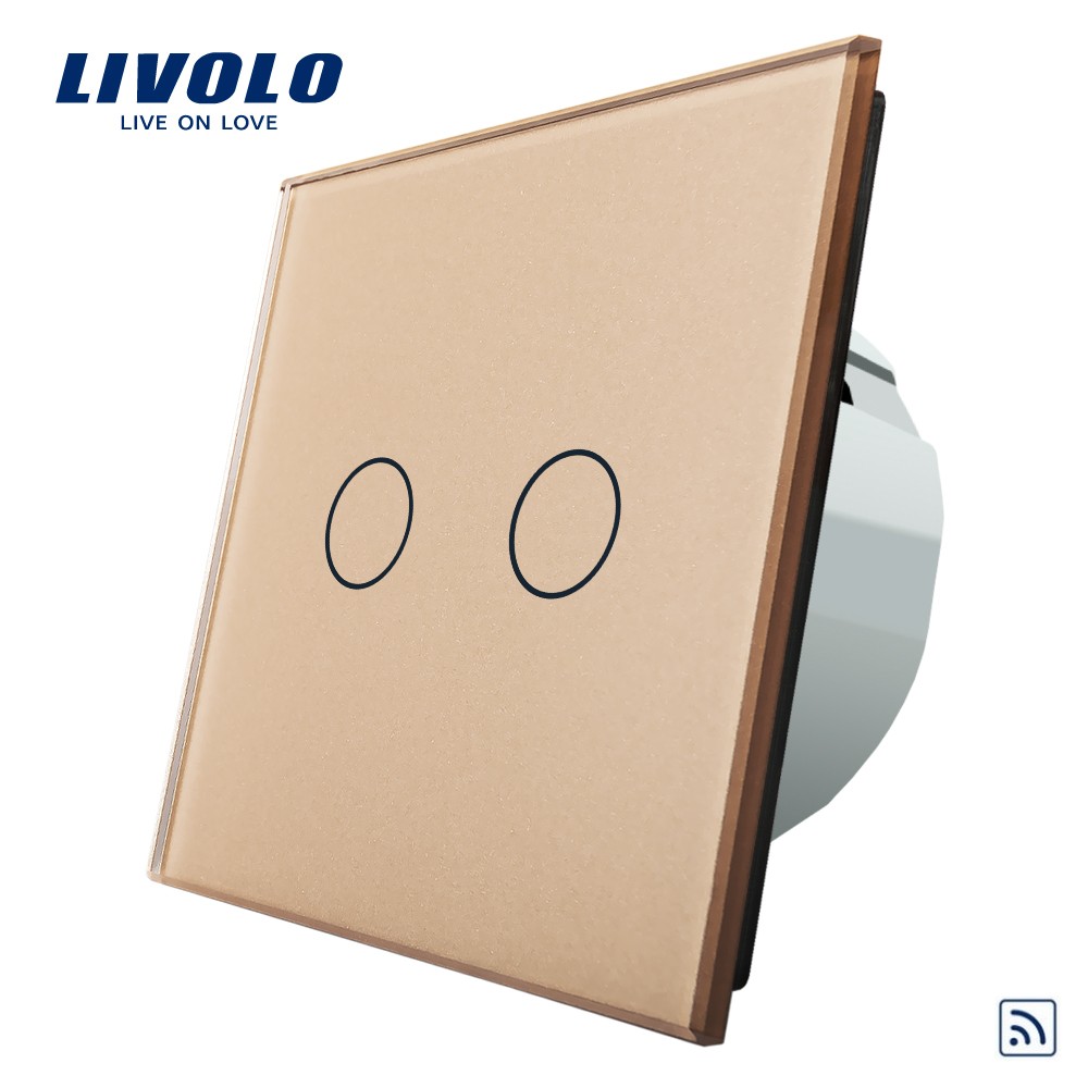LIVOLO VL-C702IHR-15 Bezpotenciálové tlačidlo č.2/0 + RF - strieborné