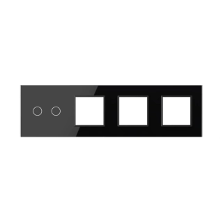 LIVOLO VL-C7-C2/SR/SR/SR-12 štvornásobný rámik - čierny