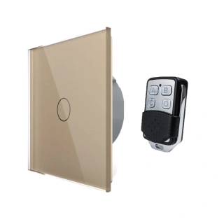 LIVOLO VL-C701DR-13 Dotykový stmievač osvetlenia RF - zlatý + VL-RMT-02 diaľkový RF ovládač